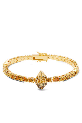 Eagle Tennis Bracelet, Brass with Glass & Cubic Zirconia